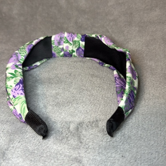 💜Floral Purple & Green Knotted Headband/NWOT💜 - Picture 4 of 4